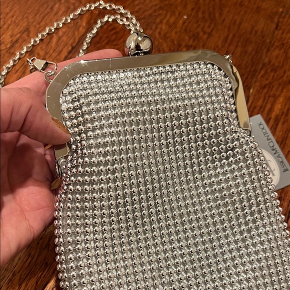 NWT Elegant Jessica McClintock Silver Chain Bag - Picture 4 of 10